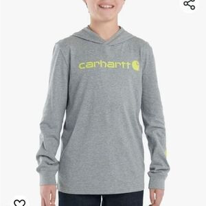 NEW Carhartt Boys' Long-Sleeve Hooded Graphic T-Shirt M 10-12